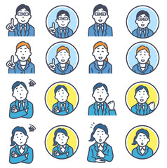 ビジネスパーソンの会話形式のベクターセット