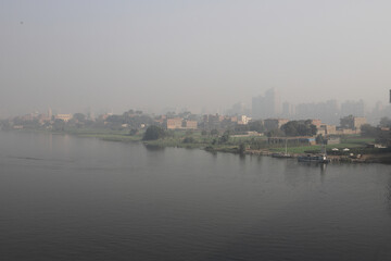 The Nile river, fog, trees, landscape