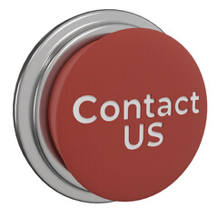 3d render of red push button with contact us writing