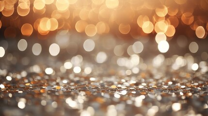 Abstract shiny gold and silver sequins defocused background - obrazy, fototapety, plakaty