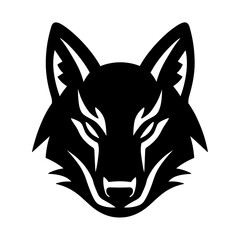 Wolf Face Icon - Minimalist Black Logo