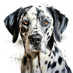 watercolor Dalmatian clipart, Generative Ai