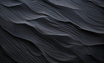 Black sand dunes. Black sand beach macro shot.