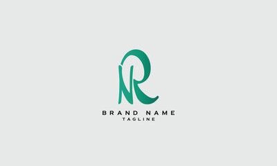 NR, RN, Abstract initial monogram letter alphabet logo design