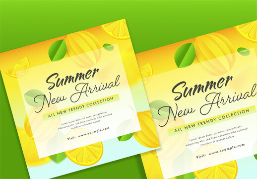 Summer New Arrival Sale Post or Template Design for Advertising.