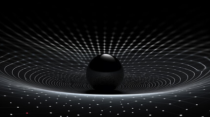 The String Theory, round mass on black background, science function, black hole, universe, planet, multiple universe