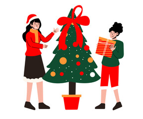 christmas tree and gifts