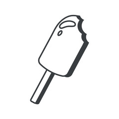 Summer element of set in black line design. Summer-themed design of ice cream with the simplicity of a black-outlined symbolizing the joys of the season. Vector illustration.