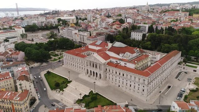 Sao Bento Palace, Lisbon, Portugal 4k