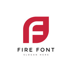 letter f fire red branding modern logo design graphic vector