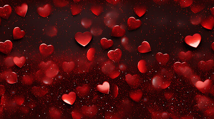 Red hearts in glitter style for valentine - Seamless tile. Endless and repeat print.	