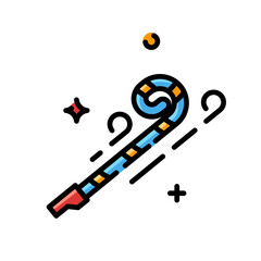 Party Blower icon color vector illustration