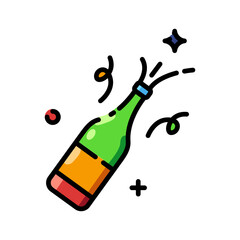 Bottle of champagne color icon vector illustration