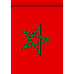 Morocco flag or pennant isolated on white background. Pennant flag icon.