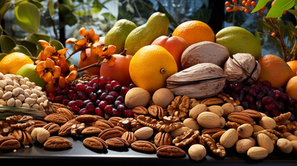 Naklejka na ściany i meble fruits and nuts
