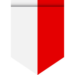 Monaco flag or pennant isolated on white background. Pennant flag icon.