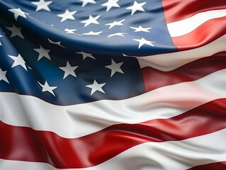 Fototapeta premium United state of america national flag background, USA flag weaving made by silk cloth fabric, USA background, ai generated image
