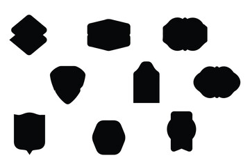 Set of black retro vintage sticker frames and labels. Decorative label and old retro shape collection. Vector illustration