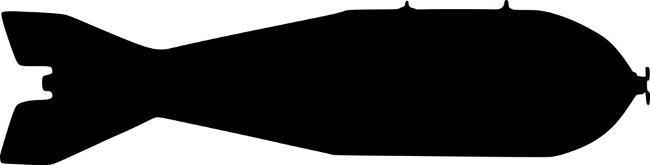 Silhouette vector illustration of a missile.