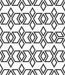 Vector seamless pattern. Repeating geometric tiles. Rhombuses, geometric shapes pattern. Modern stylish texture. Flat design style. Vector monochrome mosaic background.