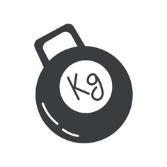 Sport element of set in black line design. This black-outlined illustration features a classic dumbbell, symbolizing strength and fitness, perfect for sport-themed designs. Vector illustration.