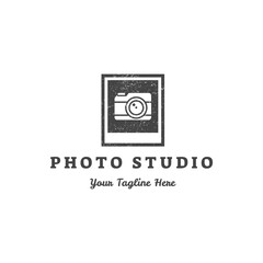 Photo studio logo vintage vector. Hipster and retro style. Perfect for your business design.