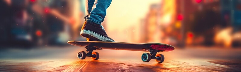Skateboarding sport banner
