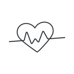Sport element of set in black line design. This schematic representation of a cardiogram shows the importance of sports for health. Vector illustration.