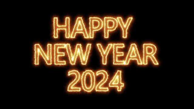 2024 happy new year 2024 animated text new year. Countdown new year 2024 festival party time event. e_1619