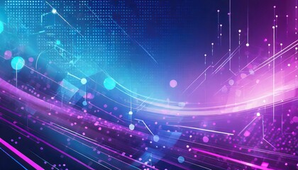 digital technology blue and purple background