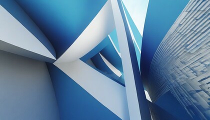 abstract geometric composition blue background design 3d render