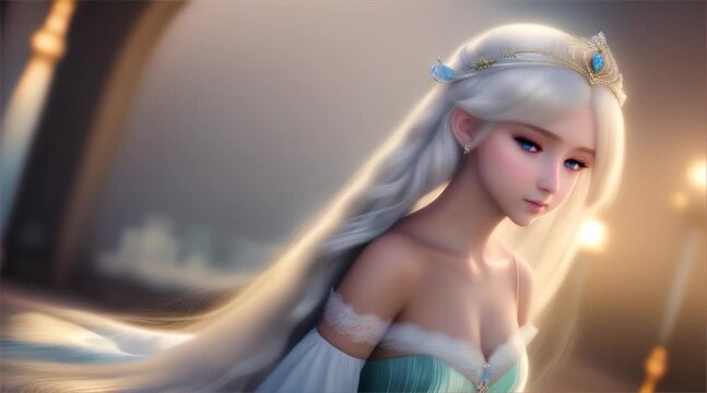 銀髪で青い目のプリンセス｜A silver-haired, blue-eyed princess Generative AI