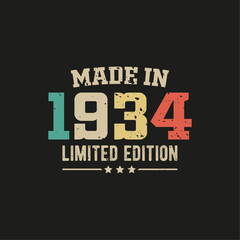 Made in 1934 limited edition t-shirt design