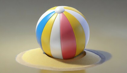 beach ball with colorful 3d rendering icon for website or app or game fun and simple beach ball