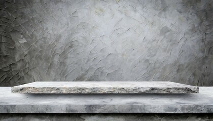stone table top and background of grey old concrete wall can used for display or montage your products