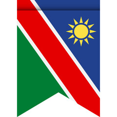 Namibia flag or pennant isolated on white background. Pennant flag icon.