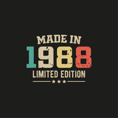 Made in 1988 limited edition t-shirt design