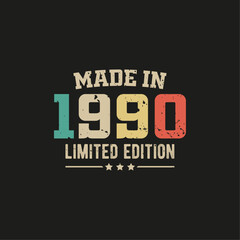 Naklejka na ściany i meble Made in 1990 limited edition t-shirt design