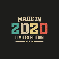 Naklejka na ściany i meble Made in 2020 limited edition t-shirt design