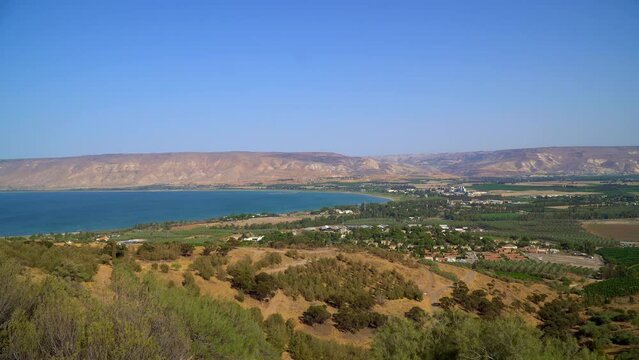 Sea of Galilee also called Lake Tiberias or Kinneret