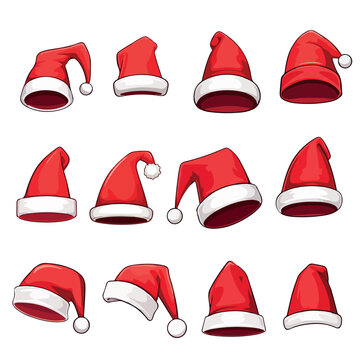Christmas Santa Claus Hats. Santa red hats