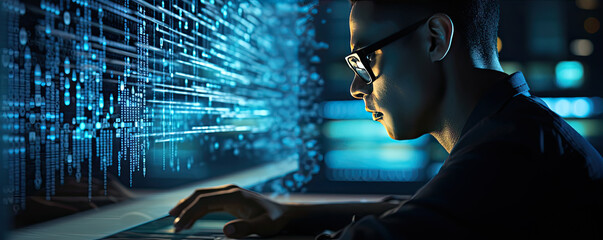 Software engineer working on AI techology. Works on Desktop Computer in College.