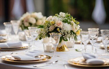 Fototapeta premium Wedding Rstic table decoration