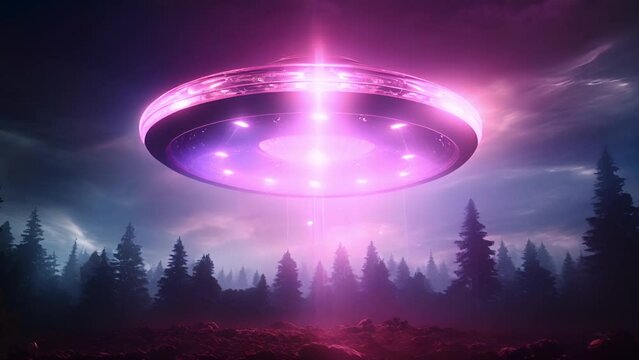 ピンクに光るUFO,Generative AI 