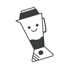 Kitchen element of black line set. A minimalist depiction of a kitchen scene in black outline, with a focus on a cooking machine, capturing the essence of cooking mastery. Vector illustration.