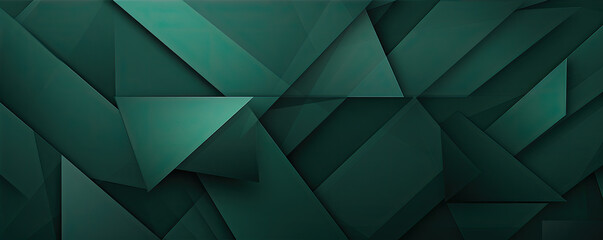 Dark green abstract in wide banner shape. polygon elegant or frame background.  copy space for text. - obrazy, fototapety, plakaty