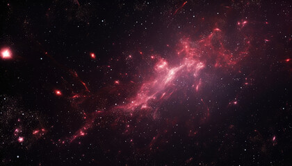 Naklejka premium outer space red nebula explosion HD wallpaper