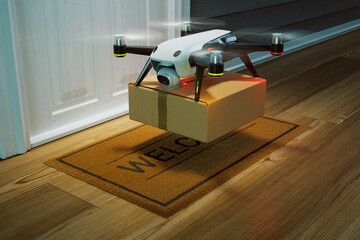 Autonomous Drone Delivery: Front Door Package Drop-off in Suburban Area