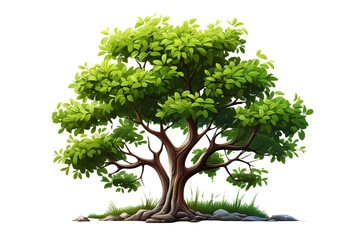 green tree isolated on transparent background