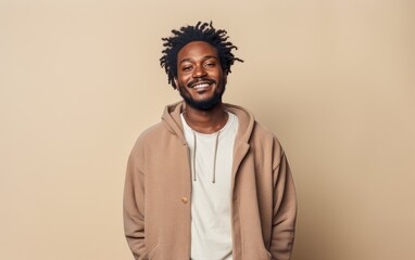Fototapeta premium Relaxed Urban Male Portrait with Warm Tones